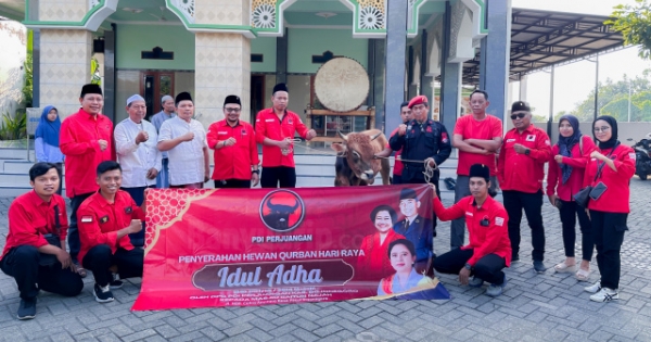 DPC PDI Perjuangan Bojonegoro Serahkan 2 Ekor Sapi&nbsp;Kurban