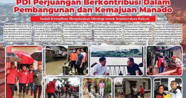 HUT ke-401 Kota Manado, Perkembangan Tak Lepas dari Kontribusi PDI Perjuangan