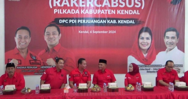 Andika-Hendi Kompak Hadiri Rakercabsus DPC PDI Perjuangan&nbsp;Kendal